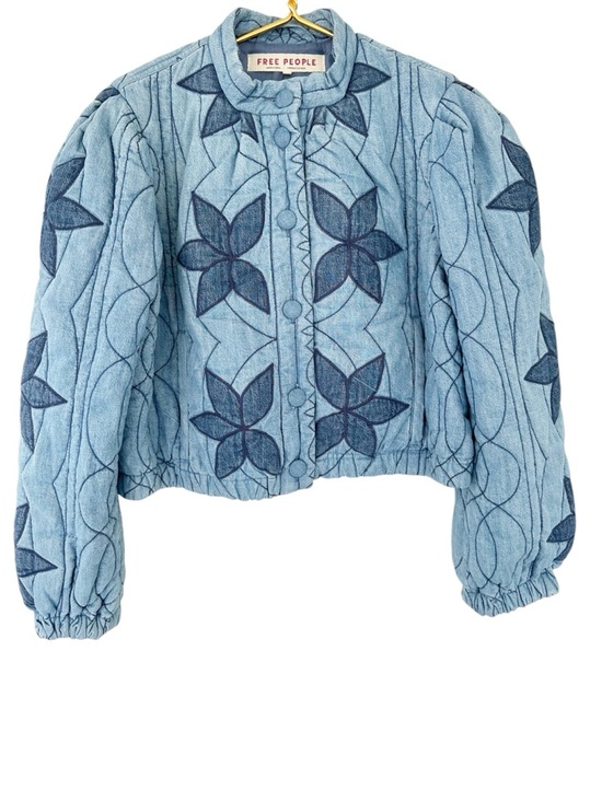Free People Jackets & Blazers - Free People • Quinn Quilted Cotton Denim Jacket